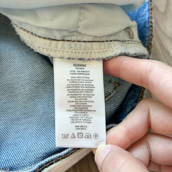 Re/Done Originals 70s Stove Pipe Denim Jeans in Dusted Blue Size 25 LIKE NEW - Picture 8 of 11